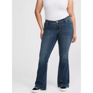 Torrid Luxe Slim Boot Jeans Womens Size 18R High Rise Stretch Blue Denim 40x32